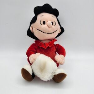 Applause Peanuts Lucy Winter Beanbag Plush Red Dress 61268 Vintage